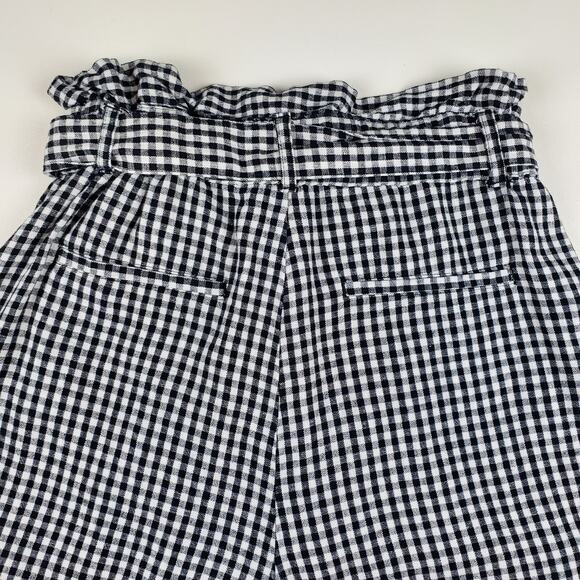Who What Wear Linen Gingham Paperbag High Rise Shorts Plaid Checkered 10 - Picture 8 of 8